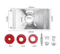 Router Table Insert Plate for Trimmer Router with 45x55 to 65x70mm Base Compatibility, Cast Aluminum Joinery Jig for Woodworking Projects red