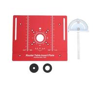 Router Table Insert Plate with Miter Guide | Anodized Aluminum Alloy for Robustness | CNC Machined for Trimming Routers/Milling Machines | Fits KETIPED Lifters, Red Scales