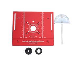 Router Table Insert Plate with Miter Guide | Anodized Aluminum Alloy for Robustness | CNC Machined for Trimming Routers/Milling Machines | Fits KETIPED Lifters, Red Scales