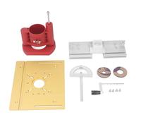 Router Table Lift System, 4 Pcs Set with 0 to 46mm Lift Base Insert Plate, 45 Type Backer Sliding Ruler for Trimming Milling, ABS and Aluminum Alloy Construction for Woodworking