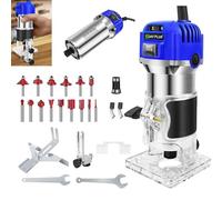 Router Table Palm Router Tool Trimmer,Electric Planer Wood with 15PCS Milling Cutter,Power Trim Router Wood Router Woodworking Handheld Router for Handicraft/Wood Slotting/Curve Cutting