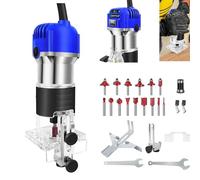 Router Table Palm Router Tool Trimmer,Power Trim Router with 15PCS Milling Cutter,Electric Planer Wood Router Handheld Router Router for Curve Cutting/Wood Slotting/Handicraft