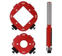 Router Template and Jig Set for Woodworking - 3 Pcs Round Corner Radius Templates (8 Sizes R10-R50), Router Jig, Corner Radius Template & Trimming Knife - Precision Corner Cutter for Furniture Project