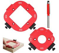 Router Template and Router Jig for Woodworking,Radius Jig,Aluminum Alloy Corner Radius Templates Guide Set R10 R15 R20 R25 R30 R35 R40 R50,Portable Woodworking Stencils,for Woodcraft Benches & DIY