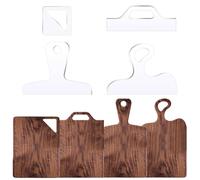 Router Templates, 4pcs Acrylic Charcuterie Board Handle Template, LYMOI Clear Cut Board Thick Handle Template, Angled Curvy Tracing Stencils Cut Guide Tools for Kitchen Woodworking. (Style 1)