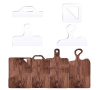 Router Templates, 4pcs Acrylic Charcuterie Board Handle Template, LYMOI Clear Cut Board Thick Handle Template, Angled Curvy Tracing Stencils Cut Guide Tools for Kitchen Woodworking.(Style 3)