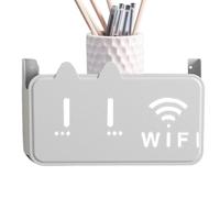 Router Wall Mount, Cable Wall Mount,Wall Mounted Acrylic Router Holder with Back Adhesive | Multifunctional Decorative Space Saver Shelf for Cable Set-