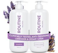 Routine Wellness 1 Liter Anti-Thinning Shampoo and Conditioner Set for Thinning Hair - Biotin DHT Blocker Women & Men - Color Safe Shampoo for Hair Loss - 1 Liter Set - Lavender & Cedar