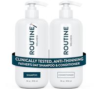 Routine Wellness Anti-Thinning Shampoo and Conditioner Set for Thinning Hair - Biotin DHT Blocker for Men - Color Safe Shampoo for Hair Loss & Healthier Hair - Father's Day Mens Scent (Pack of 2)