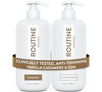 Routine Wellness Anti-Thinning Shampoo and Conditioner Set for Thinning Hair - Biotin DHT Blocker Women & Men - Color Safe Shampoo for Hair Loss & Healthier Hair - Vanilla Cashmere & Oak (Pack of 2)