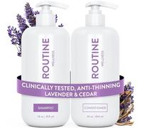 Routine Wellness Anti-Thinning Shampoo and Conditioner Set for Thinning Hair - Biotin DHT Blocker Women & Men - Color Safe Shampoo for Hair Loss & Healthier Growth (Pack of 2) (Lavender & Cedar)