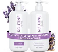 Routine Wellness Anti-Thinning Shampoo and Conditioner Set for Thinning Hair - Volumizing, Color Safe Shampoo for Hair Loss & Healthier Hair - Lavender & Cedar Set