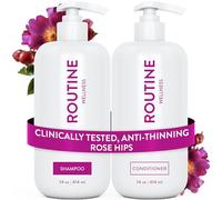 Routine Wellness Anti-Thinning Shampoo and Conditioner Set for Thinning Hair - Volumizing, Color Safe Shampoo for Hair Loss & Healthier Hair - Rose Hips Set