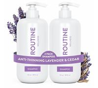 Routine Wellness Anti-Thinning Shampoo for Thinning Hair - Biotin DHT Blocker Women & Men - Color Safe Shampoo for Hair Loss & Healthy Hair - Lavender & Cedar (Pack of 2)