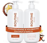 Routine Wellness Shampoo & Conditioner Set - Strengthening & Volumizing for Thinning Hair - Promotes Full, Voluminous, Healthy Hair - Coconut & Vanilla (Pack of 2)