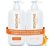 Routine Wellness Shampoo & Conditioner Set - Strengthening & Volumizing for Thinning Hair - Promotes Full, Voluminous, Healthy Hair - Jasmine & Orange Blossom Set