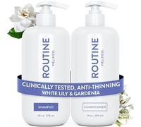 Routine Wellness Shampoo & Conditioner Set - Strengthening & Volumizing for Thinning Hair - Promotes Full, Voluminous, Healthy Hair - White Lily & Gardenia Set