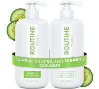 Routine Wellness Shampoo & Conditioner Set - Strengthening & Volumizing for Thinning Hair - Promotes Full, Voluminous, Healthy Hair - Cucumber Set (Pack of 2)