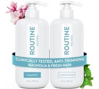 Routine Wellness Shampoo & Conditioner Set - Strengthening & Volumizing for Thinning Hair - Promotes Full, Voluminous, Healthy Hair - Magnolia & Fresh Rain Set
