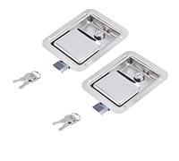 Rouufgeg Hardware 2 Pack Stainless Steel Paddle Latch With Lock & Key - Flush Single Point Handle For Door Trailer RV