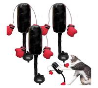 ROUYA Cat Boxing Toys, Interactive Kitten Toys Punching Bag With Dangling Boxing Gloves, Punching Bag Play Gym, Mini Box Punchings Cats Bags Toy, Funny Teasing Fun Activity For Felines(3pcs)