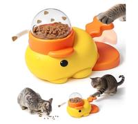 ROUYA Cat Treat Puzzle Toy, Interactive Treat Dispensing For Kitten Toys, IQ Training Cat Enrichment & Food Slow Feeder For Indoor (Yellow)