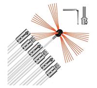 ROUYA chimney sweep kit 8 Meter Chimney Brush Pellet Stove Chimney Sweeping Kit For Cleaning Metal Or Brick Chimneys With An Additional Nylon Brush Head(6 m)