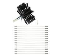 ROUYA chimney sweep kit Chimney Cleaning Brush Kit Chimney Brushes Nylon Rotating Flexible Chimney Cleaning Brush With Rods Brush HeadBrush Head(15 Rods,610mm)