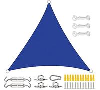 ROUYA Sun Shade Sail Triangle Sun Shade Sail With LED Lights, Sun Protection Patio, Triangle Shade Sail Balcony 95% UV Block Awnings Water-Repellent Oxford Fabric(Blue,2x2x2m)