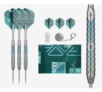 TARGET Darts Rove Steel Tip Swiss Point Darts, 90% Tungsten Dart Set, Barrel 03-22G | Steel Tip Dart Sets, Green & Silver Darts, Professional Dart Set with Swiss Points & Tool