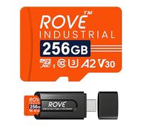 ROVE Industrial 256GB High Endurance Micro SD Card, USB 3.0 Card Reader | MicroSDXC 100MB/s, C10 U3 V30 A2, -40°C to 85 4K Ready, for Dash Cam, Android Smart Phones, Tablets, Games