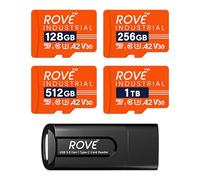 ROVE Industrial 256GB Micro SD Card with USB 3.0 Type C Card Reader, High Endurance microSDXC Memory Card 100MB/s Read Speed, C10, U3, V30, 4K, A2 for Dash Cam, Android Smart Phones, Tablets, Games