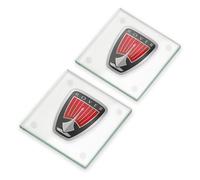 Rover Badge Glass Coaster Set 2003-2005 Logo British Car Gift OFFICIAL LICENCED PRODUCT (2, Plain Packaging)