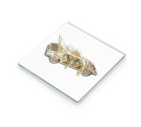 Rover SD1 Glass Coaster Set Classic British Car Diagram Advert Gift OFFICIAL LICENCED PRODUCT (1, Gift Box Packaging)