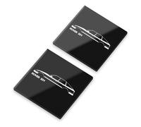Rover SD1 Glass Coaster Set Rover 3500 V8 British Car Silhouette Gift Official Licenced Product (2, Plain Packaging)