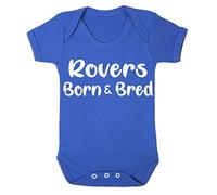 Rovers Blackburn Born and Bred Football Premium Baby Vest Grow Romper Girl boy Gift Present Shower Newborn