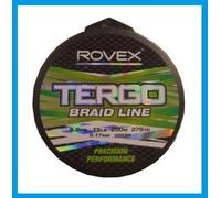 Rovex Tergo 4X Green Fishing Braid Line 15lb 250 Yards Spool - Strong Low Stretch Braided Fishing Line, High Strength to Diameter Ratio, Smooth Casting Braid for Sea, Carp & Predator Fishing