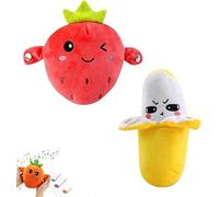 rovian Interactive Music Plush Toy, Motion-Sensing Stuffed Fruit Toy with Piano Tunes & Fruit Beats, Soft Musical Plush Doll for Early Learning, Sensory Play Gift for Boys and Girls (AB)