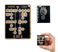 rovian Morse Code Trainer Card Pro, Interactive LED Morse Code Trainer with Signal Buttons, Real-Time Decoding Practice, Portable CW Learning Card for Beginners, Ham Radio Enthusiasts & Adults