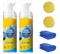 rovian Multi-Purpose Foam Cleaner Kit 150ML,Rinse-Free Deep Cleaning Foam Spray with Sponge & Towel, Powerful Stain & Grease Remover for Car Interior, Kitchen, Bathroom, Sofa & Upholsteryt (2PACK)