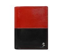 Rovicky, Men's Leather Wallet, Two Tone Genuine Leather, Wallet, Leather Handbag, Purse, N4 Black-Red, 12.5 x 9.5 x 2.5 cm