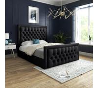 Rovigo Upholstered Soft Velvet Black Bed Frame