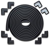 Roving Cove¨ 18ft Edge + 8 Corners EXTRA PURE, EXTRA DENSE, EXTRA LONG ÒSafe Edge™ and Corner CushionÓ - JUMBO PACK - ONYX; Premium Childproofing Edge Corner Guard - Child Safety Home Safety Furniture and Table Edge Corner Protectors