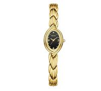 Rovixs Small Bracelet Watches Vintage Easy Read Ladies Quartz Wrist Watches Adjustable Strap with Tool, Gold-black