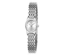 Rovixs Small Vintage Oval Women’s Watch,Elegant Waterproof Ladies Watch with Japanese Quartz Movement, Stainless Steel Strap with Adjustment Tool for Perfect Fit, Silver-white