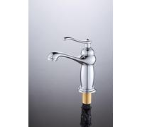 ROVOGO Chrome Vintage Small Mono Brass Basin Mixer Tap, for Bathroom Basin