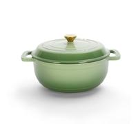 ROVSUN 5 Quart Enameled Cast Iron Dutch Oven with Lid, Dual Handles, Oven Safe up to 500°F or on Stovetop, Compatible for Braising, Stews, Roasting, Bread Baking- Sage Green