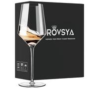 ROVSYA White Wine Glasses Set of 4- Modern Crystal Hand Blown Wine Glass-15 oz,Thin Rim,Long Stem,Perfect for Red or White,Daily Use,Unique Wedding Anniversary or Birthday Gift