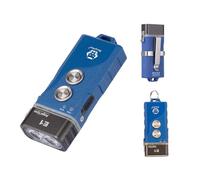 RovyVon Angel Eyes E1 Mini EDC Flashlight,700 Lumens Rechargeable Keychain Flash Light Dual-Battery Power Supply with USB-C and AAA Battery,for Emergency,Outdoor,Gift(Blue)