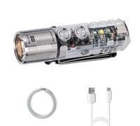 RovyVon Aurora A28-G2 Pocket Torch Rechargeable,600 Lumens High CRI Small Flashlight with 365nm & Red & White Sidelight,Magnetic Clip,IPX8,850mAh Battery,USB C-A Cable Included